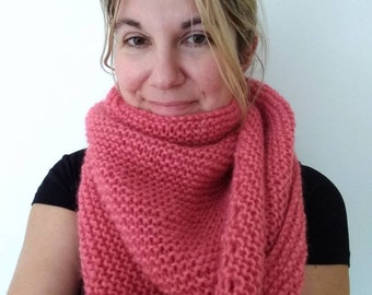 Super soft hand-knitted alpaca shawl