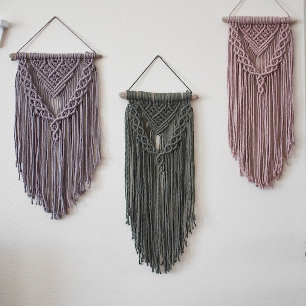 Medium macrame wall hanging / boho wall hanging / modern macrame wall art / boho wall decor / nursery decor / custom color/ gift under 50