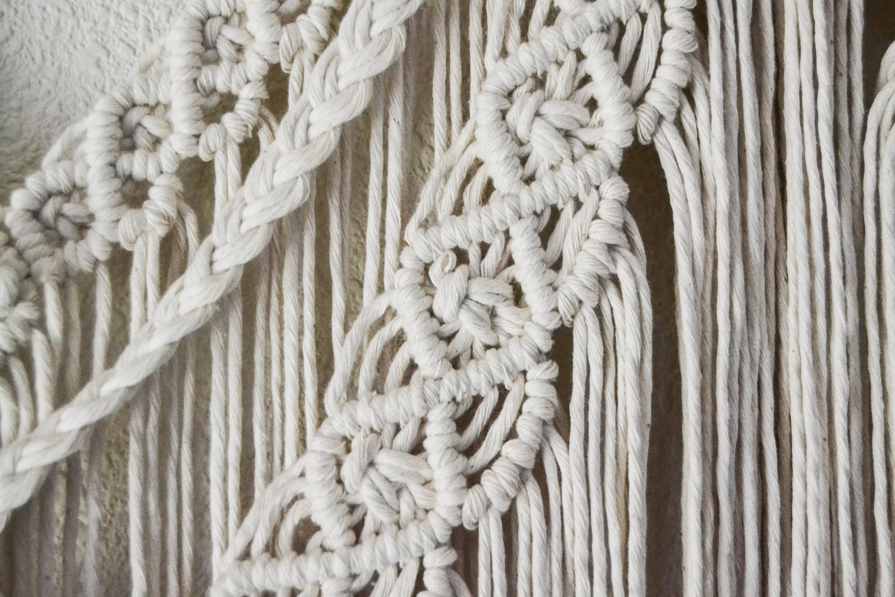 Large White Macrame Wall Hanging / Boho Wall Hanging / Modern Etsy