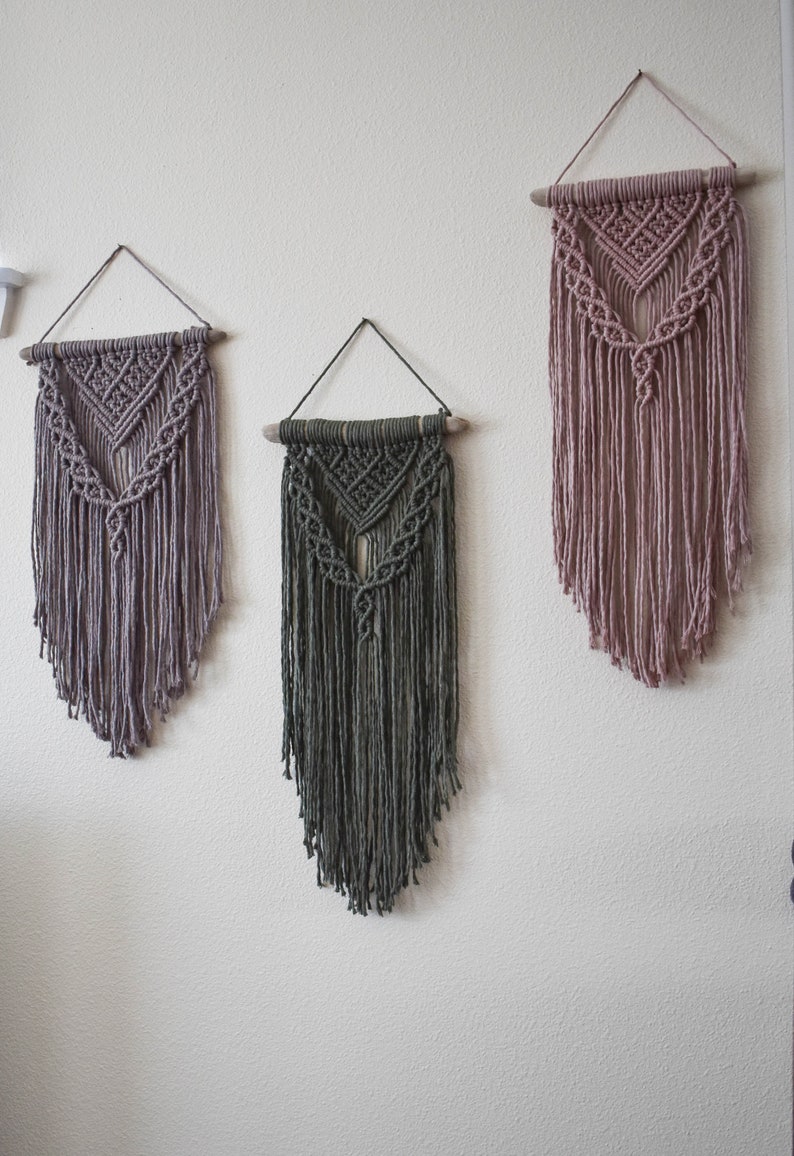 Medium macrame wall hanging / boho wall hanging / modern macrame wall art / boho wall decor / nursery decor / custom color/ gift under 50 image 3