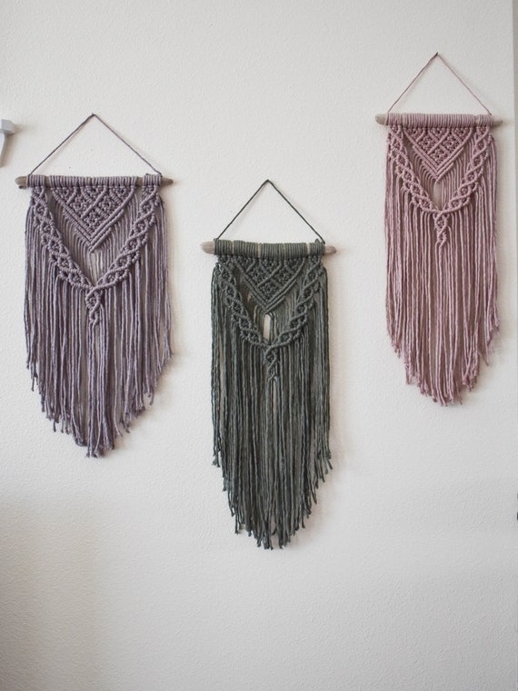 Medium macrame wall hanging / boho wall hanging / modern macrame wall art / boho wall decor / nursery decor / custom color/ gift under 50