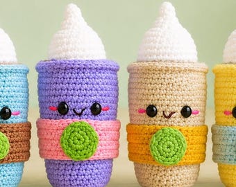 Crocheted Coffee Cup Plush | Amigurumi Desk Buddy