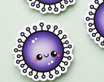 Purple Virus Magnet | Microbiology Lab Decor | Science Fridge Magnet