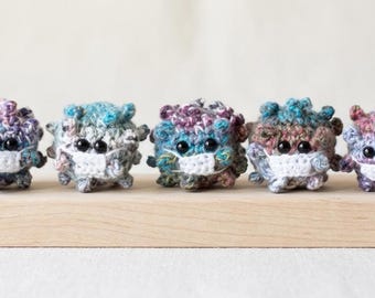 Handmade Crocheted Virus Amigurumi – Masked Microbe Plush Toy