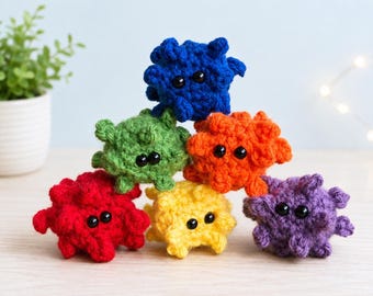 Crochet Rainbow Viruses, Set of 6
