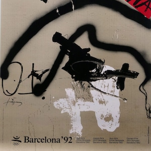 Plakat olimpijski Antoniego Tapiesa z 1992 r. z Barcelony 92