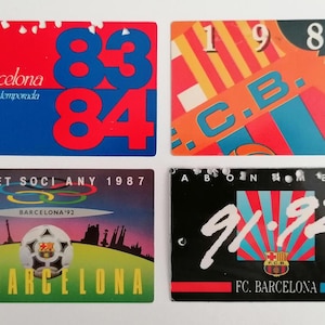 Recuerdos de fútbol vintage del FC Barcelona de los años 80 y 90
