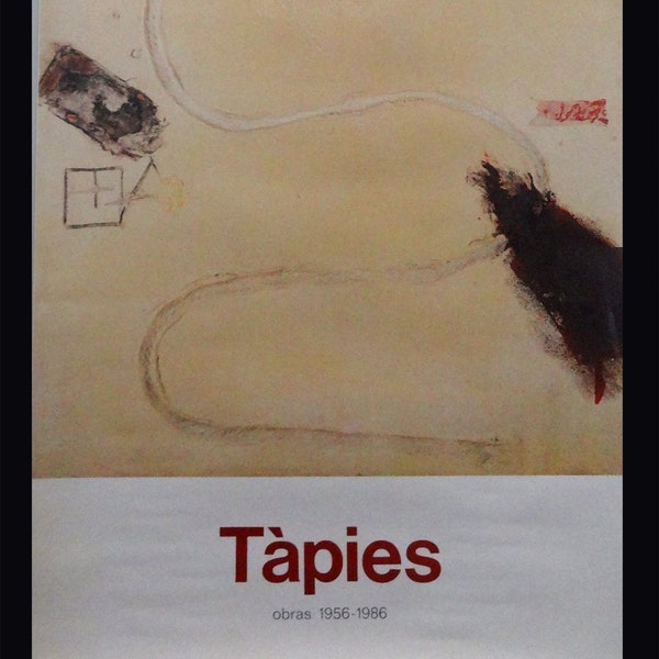 1986 Antoni Tapies Gran cartel artístico de la exposición Valencia