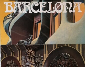 1980s Gaudí Architecture Barcelona Poster