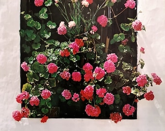 Spain Travel Poster, Vintage Flowers from 1982