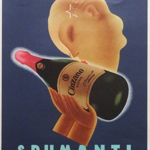 Cinzano Poster Italian Spumanti Art Wall Decor