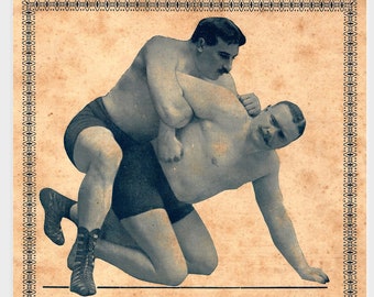 Retro Gay Art Wall 50x70 Póster Lucha Libre Hombres