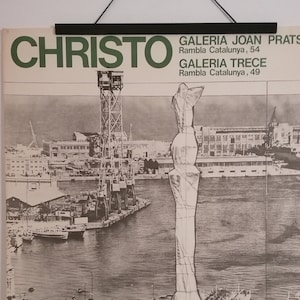 Manifesto originale di Christo Art del 1977 dalla mostra della Galleria di Barcellona