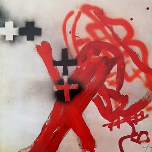 1985 Antoni Tapies Poster from Brussels Exhibition