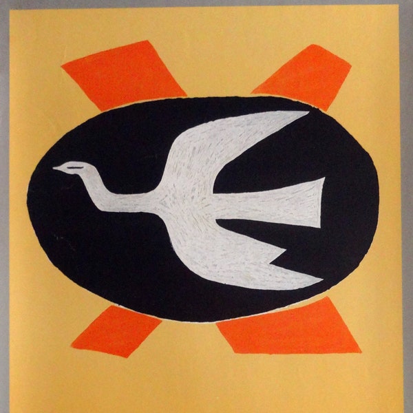 1986 Affiche George Braque de la Galerie Maeght Barcelone Espagne