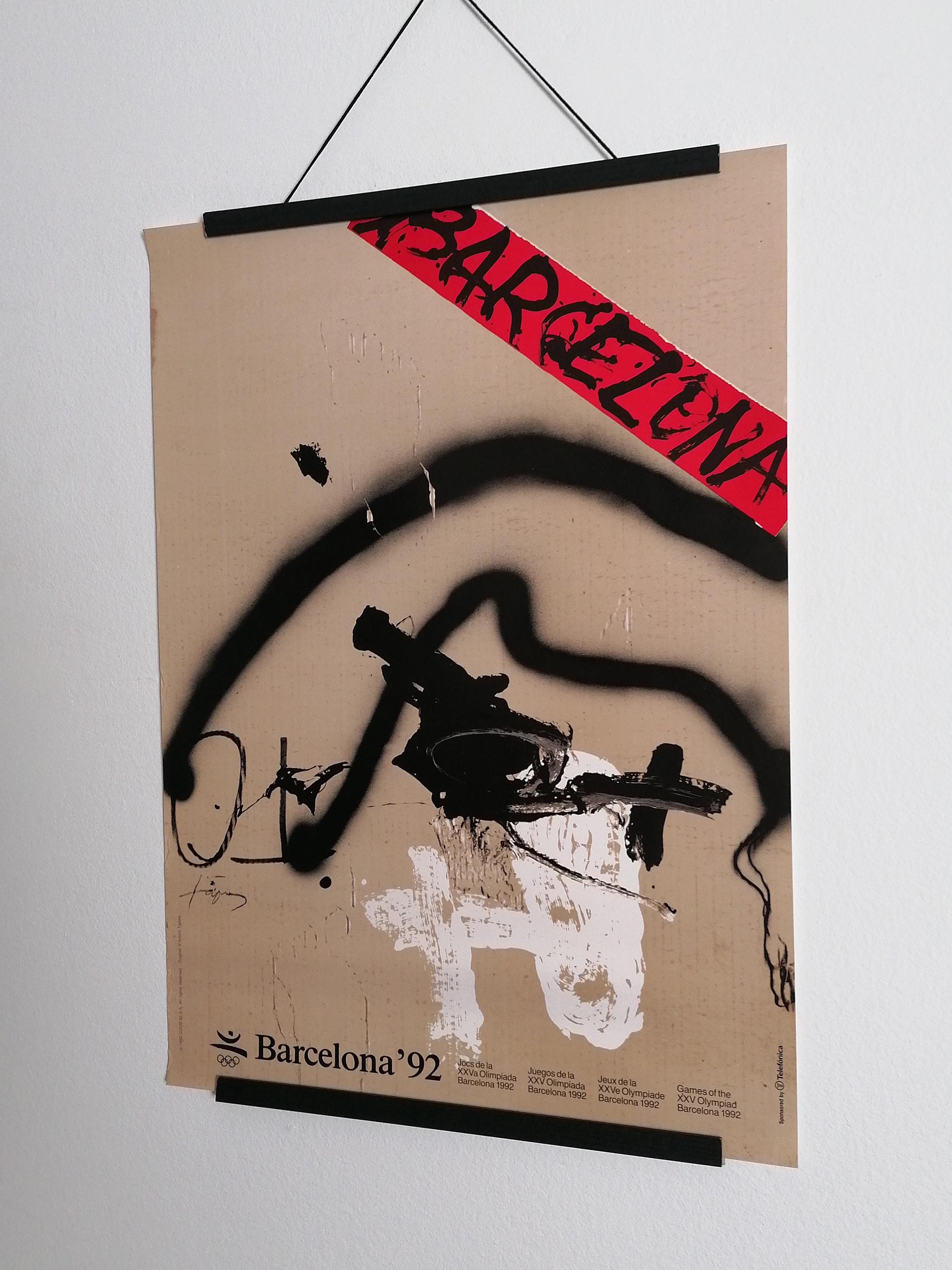 Olympic Poster Barcelona 1992 by Antoni Tapies - Etsy
