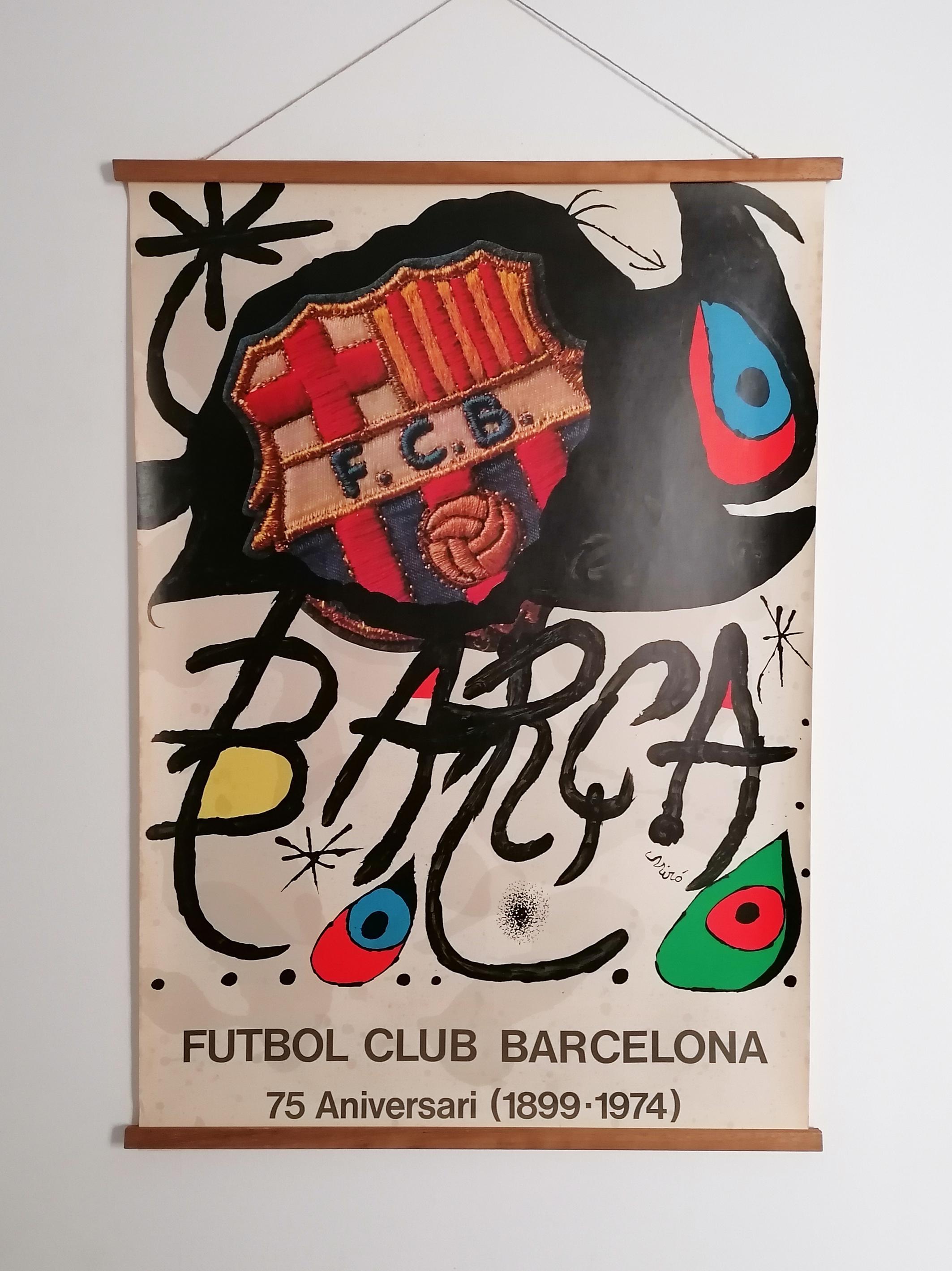Barcelone 1975/ポール ビューリ/ポスター 1974 Large Poster From Fc Barcelona by Joan Miró - Etsy