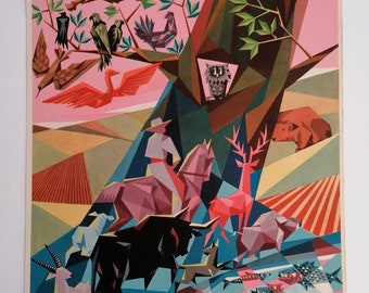 1959 Midcentury Kunstdruck von Iberia Fluglinien