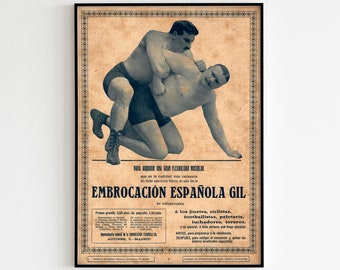 Männer Wrestling 50x70 Poster Retro Werbung