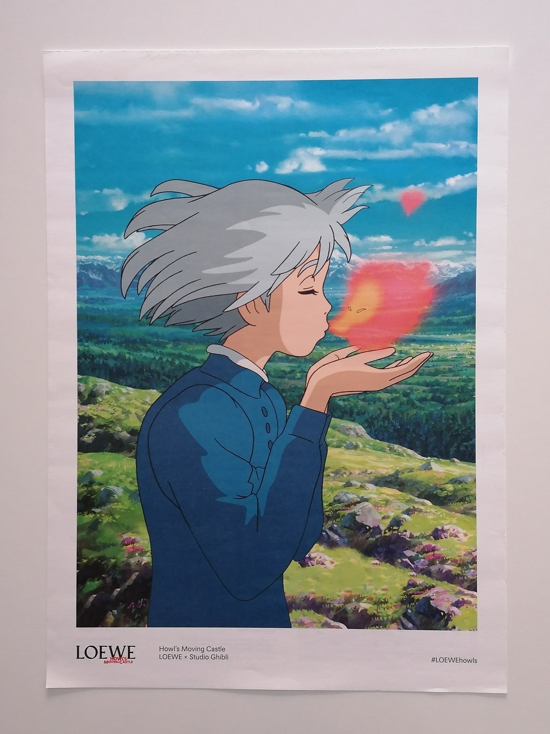 Loewe X Howl's Moving Castle Poster Sophie and Calcifer, Rare
