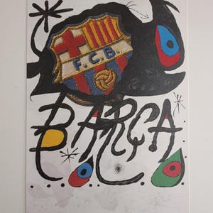 FCバルセロナサッカークラブの委託によるジョアン・ミロのサイン入り