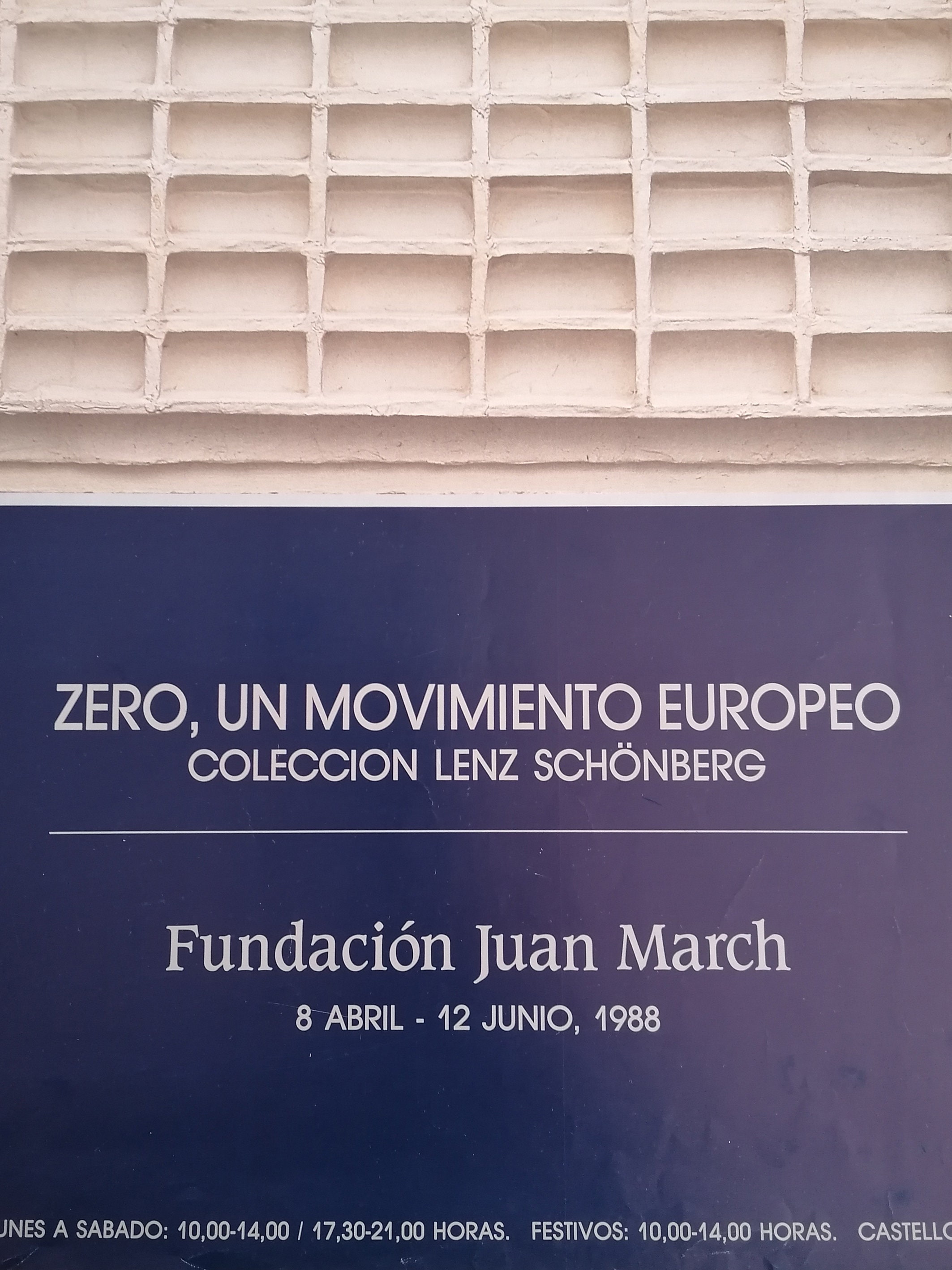 1988 Minimalism Poster by Zero Group Lenz Schönberg Madrid Exhibition ...