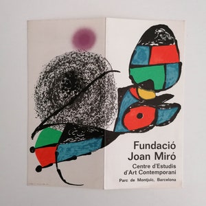 1975 Joan Miró Original Invitation for the First Exhibition at Barcelona Fundació