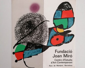 1975 Joan Miró Original Invitation for the First Exhibition at Barcelona Fundació