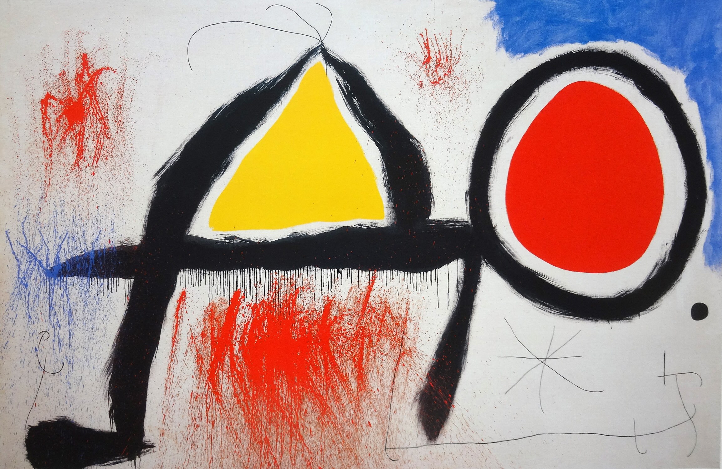 Joan Miro Print Personaje frente al sol 1968 Arte Etsy