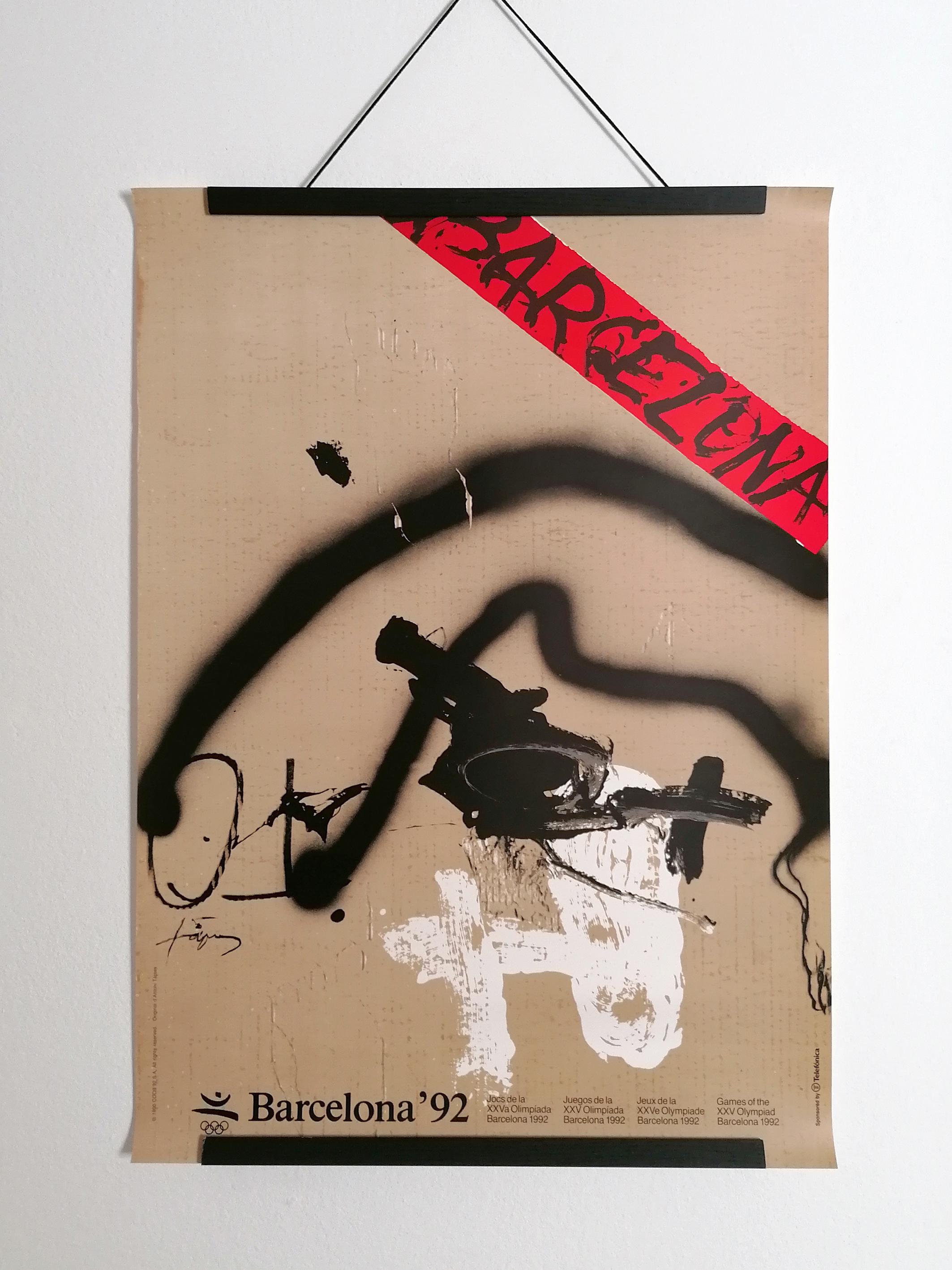 Olympic Poster Barcelona 1992 by Antoni Tapies - Etsy