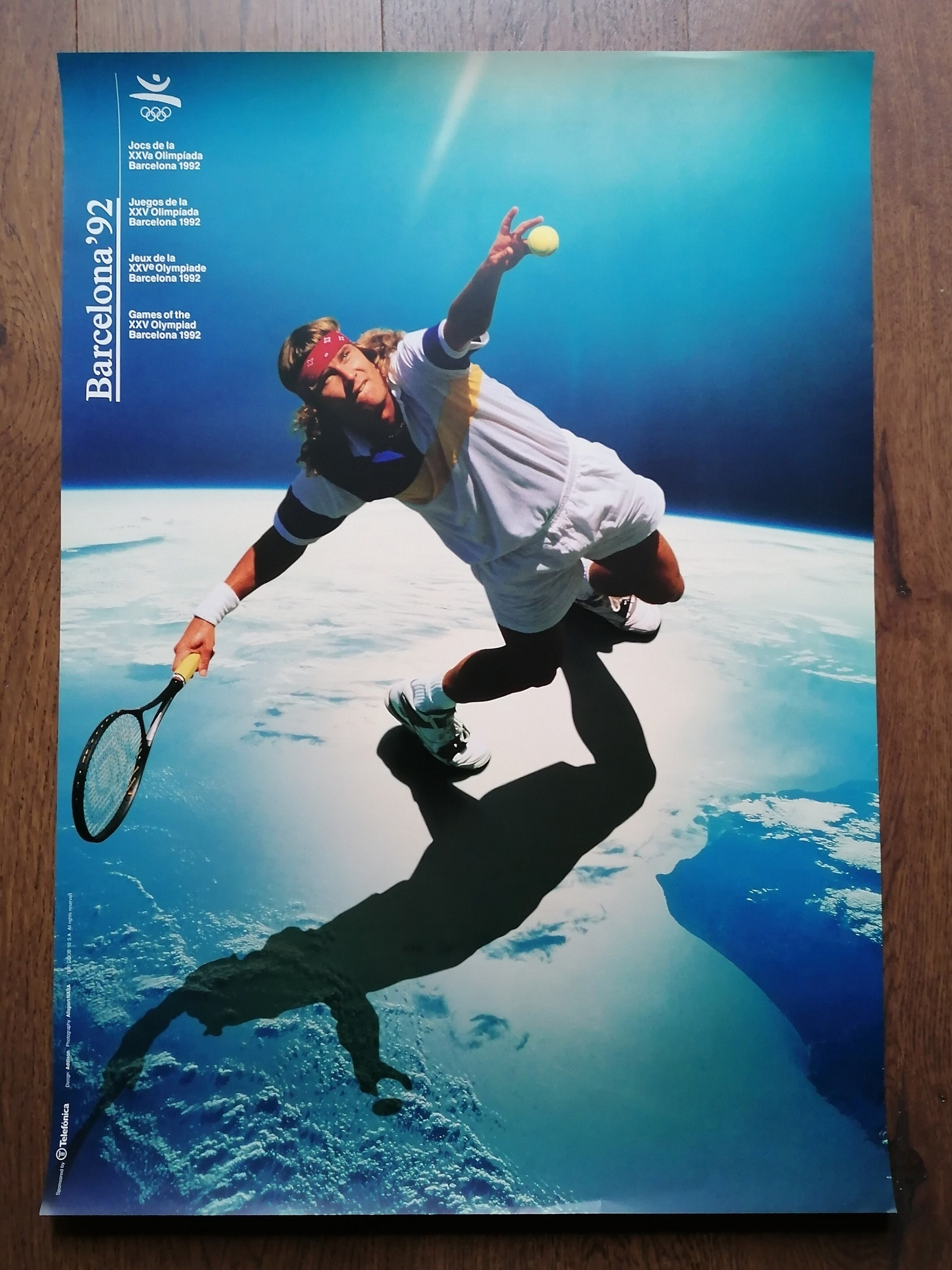 Affiche Originale JO Barcelona 92 Par Villuendas & Gómez - 50x70 Cm - Très Bon état