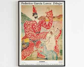 Federico García Lorca Cartel 50x70 Exposición Dibujos Madrid 1986