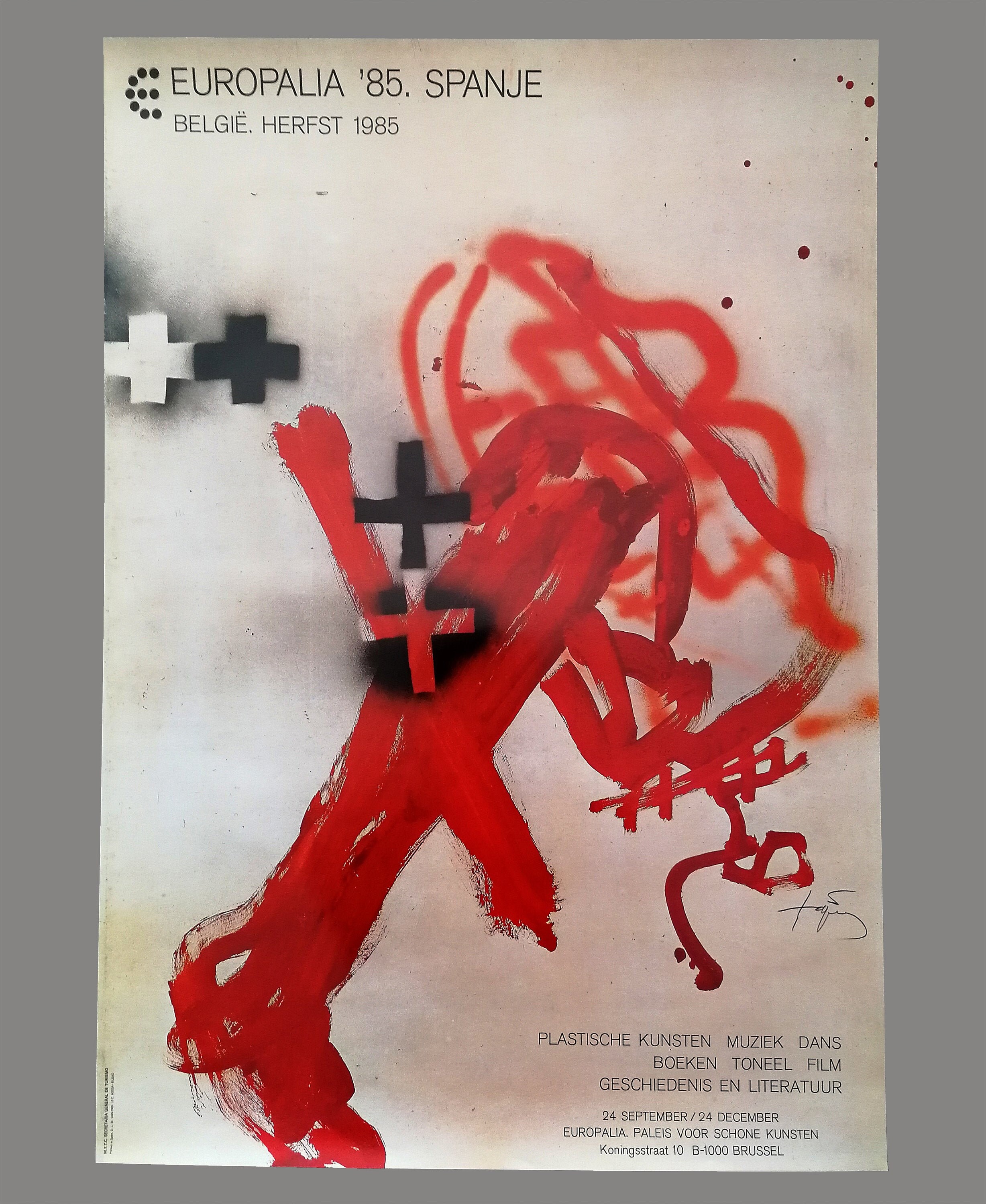 1985年 ブリュッセル展のアントニ・タピエスのポスター - Etsy 日本