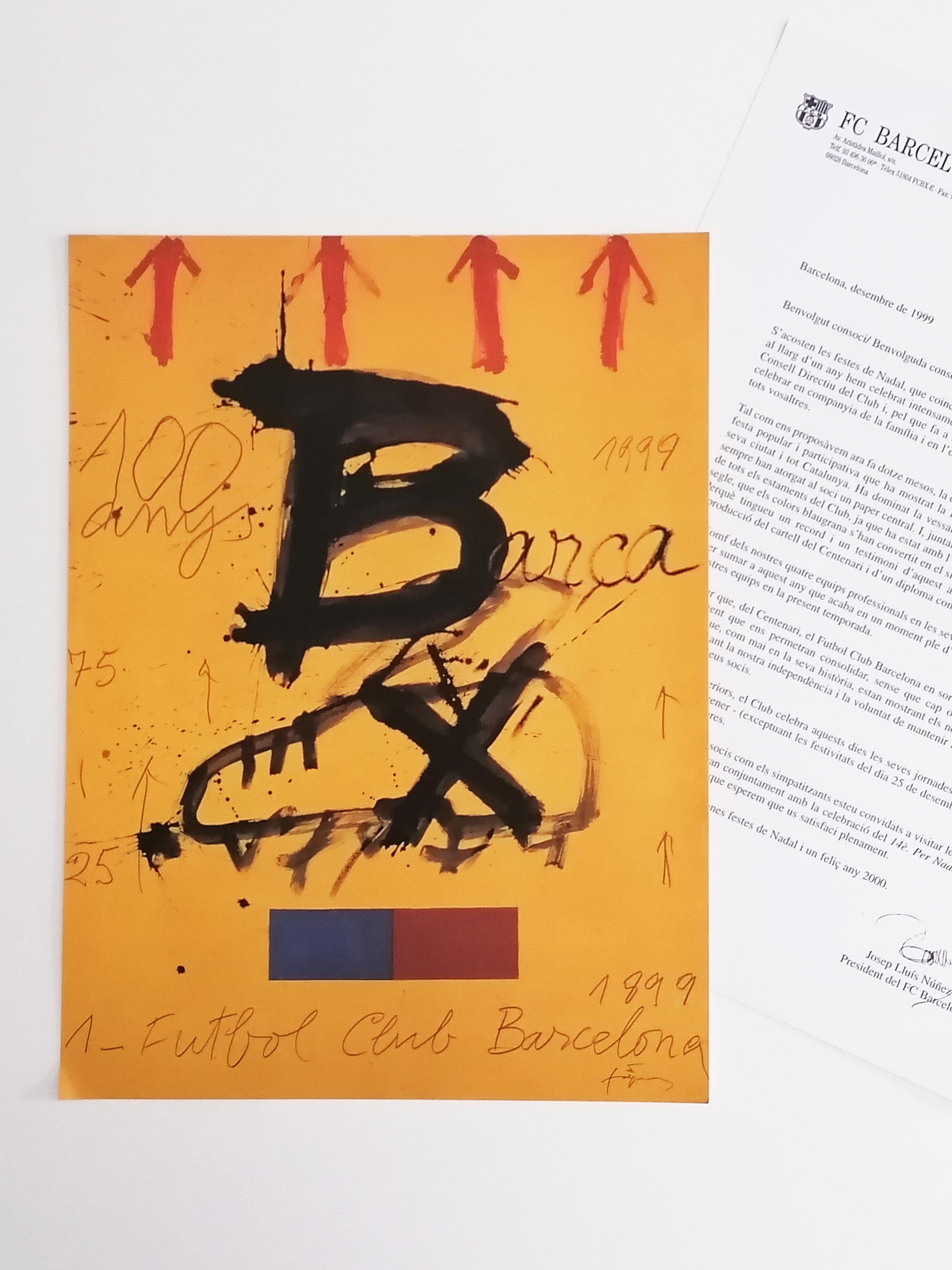 1999 Fc Barcelona by Antoni Tapies Small Print - Etsy