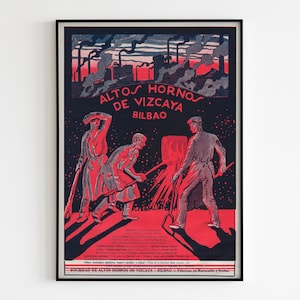 Baskischer Kunstdruck 50x70 Poster Vintage Werbung von Antique Industrial Bilbao