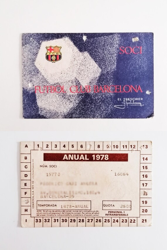 Carnet de socio del Club de Billar Barcelona (1948