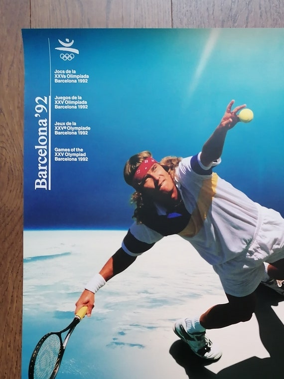 Affiche Originale JO Barcelone 92 – Signée Pilar Villuendas & Josep Ramón Gómez – 50x70 Cm