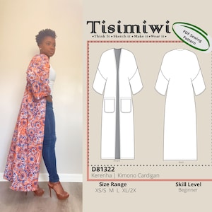 Kimono Cardigan Digital PDF Sewing Pattern || US size XS-2X || Instant Download sewing pattern | summer