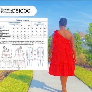 Smock Dress PDF Sewing Pattern women's Dress Pregnancy Dress Summer Dress Beach dress easy PDF sewing image 2