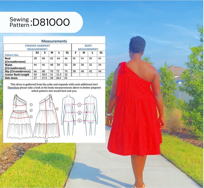 Smock Dress PDF Sewing Pattern women's Dress Pregnancy Dress Summer Dress Beach dress easy PDF sewing image 2