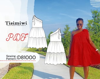 Vestido bata / Patrón de costura en PDF / Vestido de mujer / Vestido de embarazo / Vestido de verano / Vestido de playa / Costura fácil en PDF