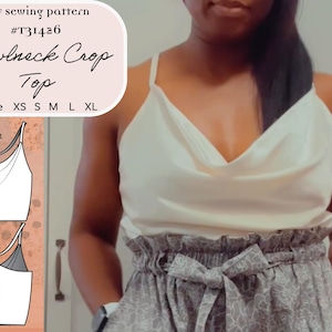 Cowl Neck Cami top digital pdf Sewing Pattern | US Size XS - XL | instant Download | Summer Top