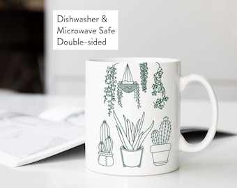 Plant Lover Mug | Cozy Plant Design, Double Sided