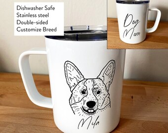 Personalized Dog Mom Mug with Lid | Stainless Steel, Insulated