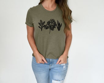 Botanical Plant Tee | Monstera Graphic, Unisex Cotton Shirt