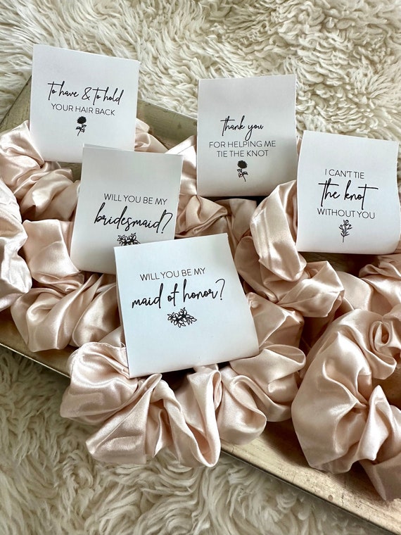 Multiple colors | Bridesmaid Scrunchies | Bridesmaid proposal | Bridesmaid Gifts | Bachelorette Gifts | To Have And To Hold Your Hair