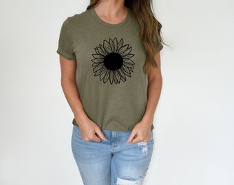 Sunflower Graphic Tee | Unisex Cotton Floral Shirt