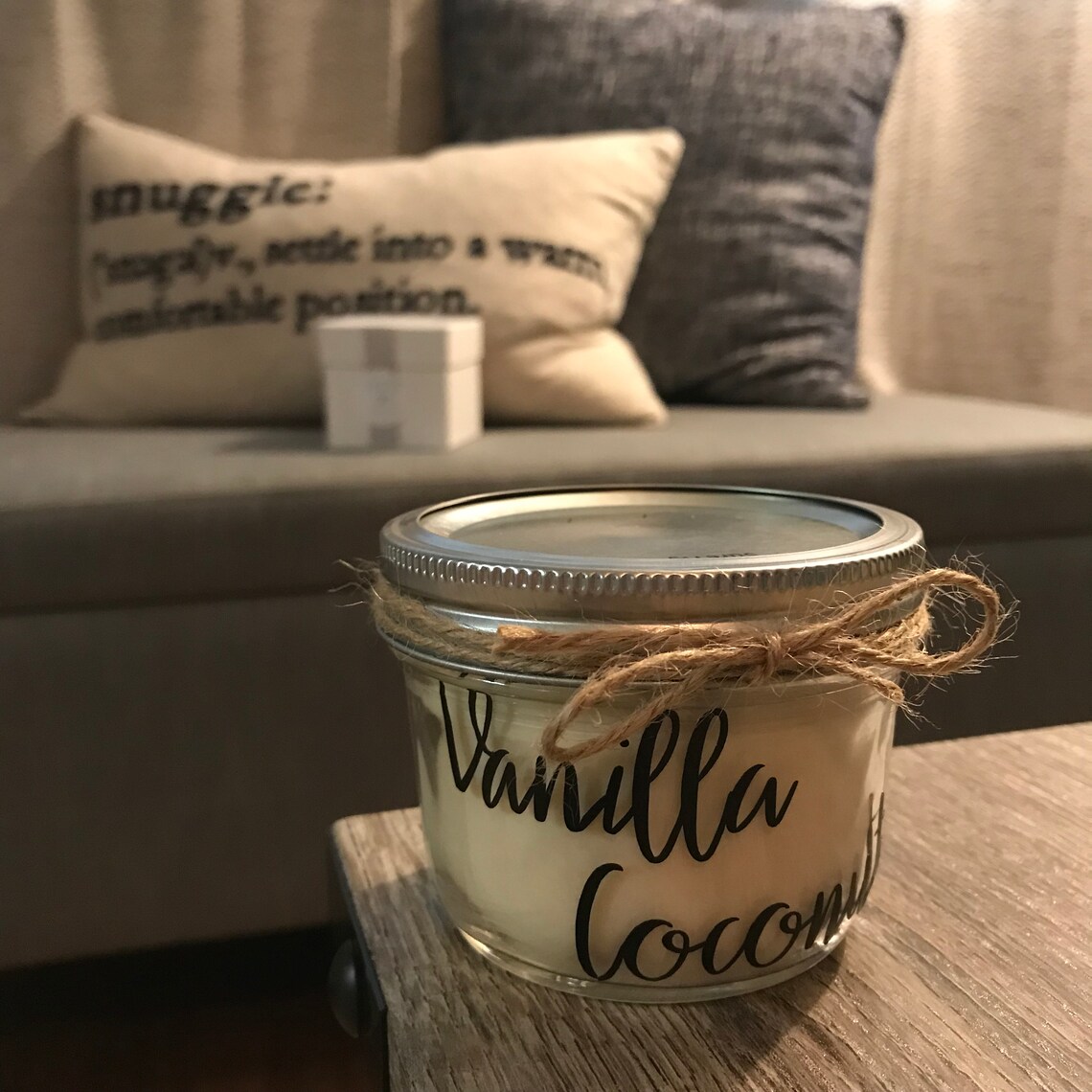 Vanilla Coconut Candle w/ Matches Etsy