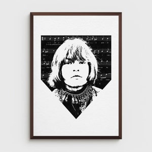 Brian Jones / Píntalo de negro / Impresión de notas musicales / A5 A4 A3 / Regalo musical / Envío gratis / Decoración del hogar