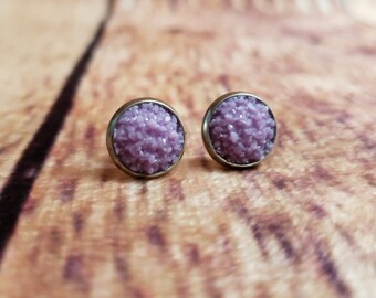 Lavender Druzy Earrings Mauve Faux Druzy Earrings Light Purple Druzy Earrings
